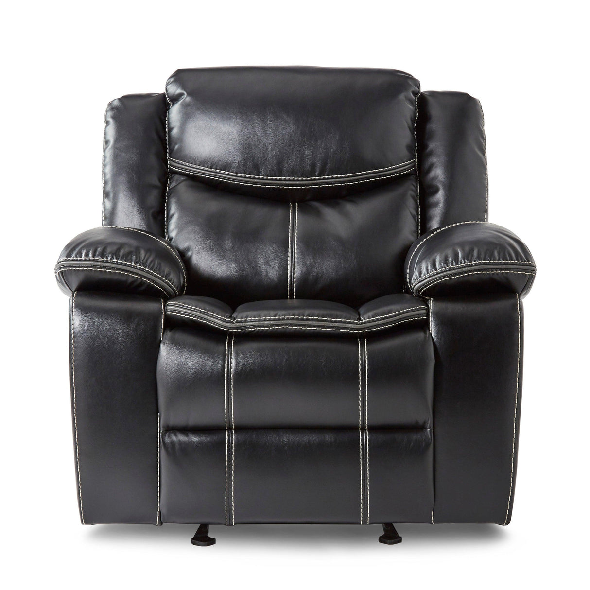 Bastrop Black Glider Reclining Chair by Homelegance at Eve Furniture