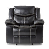 Bastrop Black Glider Reclining Chair by Homelegance at Eve Furniture