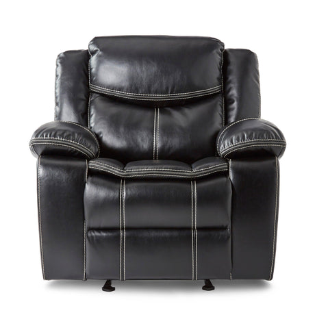 Bastrop Black Glider Reclining Chair by Homelegance at Eve Furniture