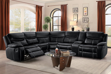Bastrop Black Reclining LAF Sectional by Homelegance at Eve Furniture