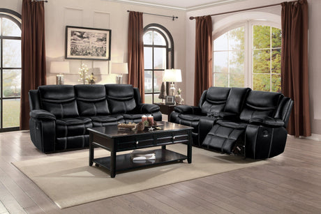 Bastrop Black Reclining Sofa by Homelegance at Eve Furniture
