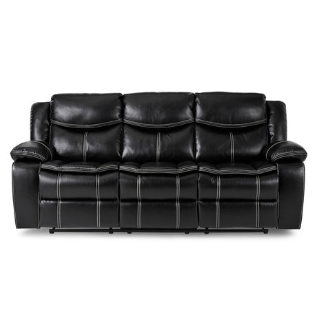 Bastrop Black Reclining Sofa by Homelegance at Eve Furniture