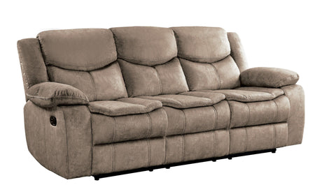 Bastrop Brown Fabric Double Reclining Sofa by Homelegance at Eve Furniture