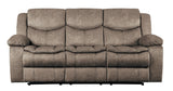Bastrop Brown Fabric Double Reclining Sofa by Homelegance at Eve Furniture