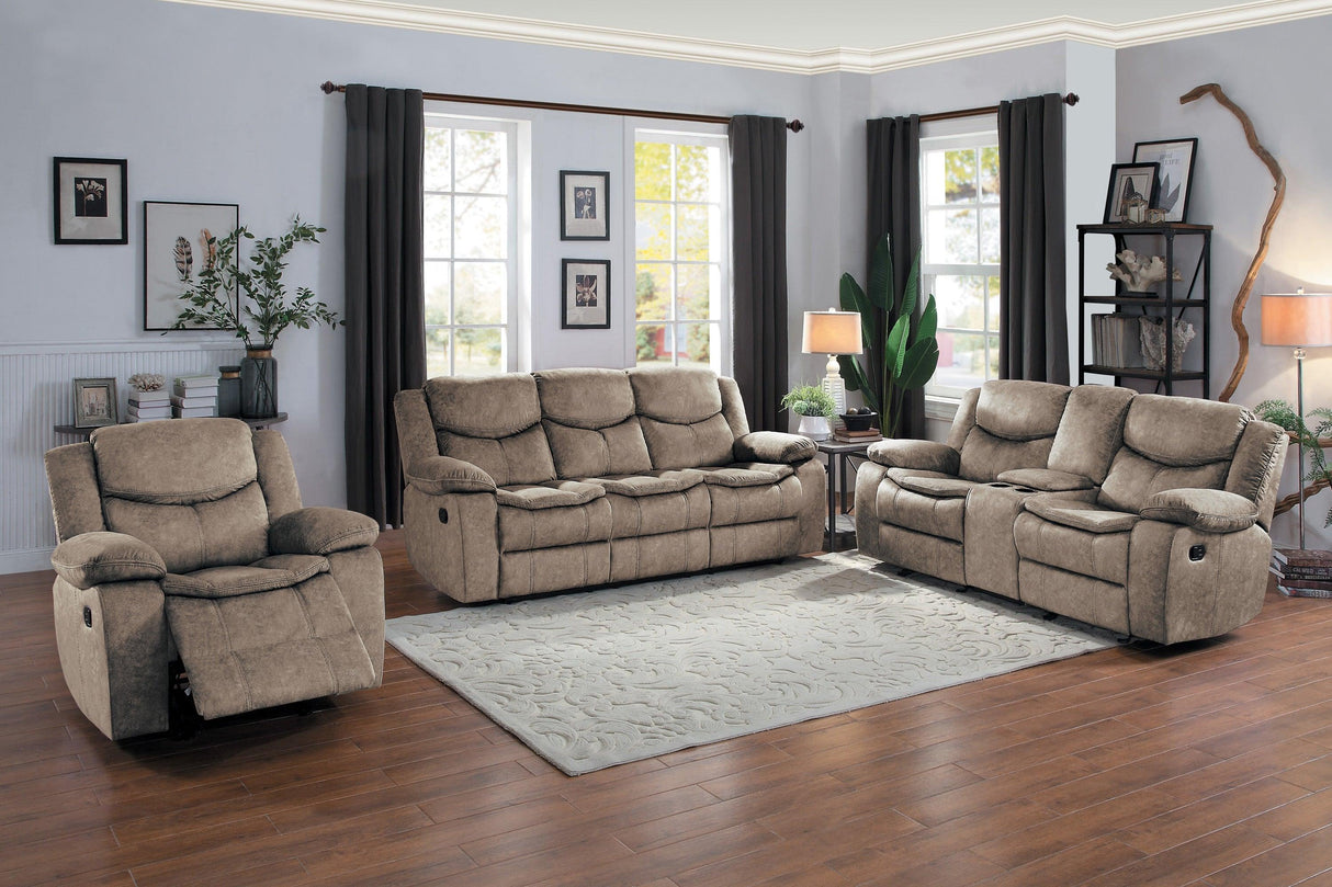 Bastrop Brown Fabric Glider Reclining Chair by Homelegance at Eve Furniture