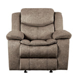 Bastrop Brown Fabric Glider Reclining Chair by Homelegance at Eve Furniture