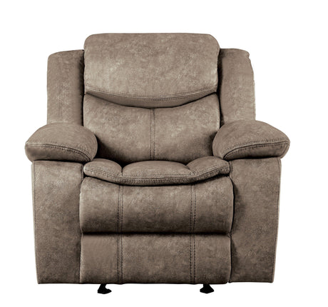 Bastrop Brown Fabric Glider Reclining Chair by Homelegance at Eve Furniture