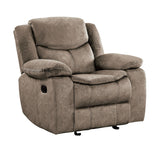 Bastrop Brown Fabric Glider Reclining Chair by Homelegance at Eve Furniture