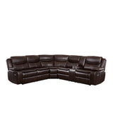 Bastrop Dark Brown 3-Piece Reclining Sectional by Homelegance at Eve Furniture