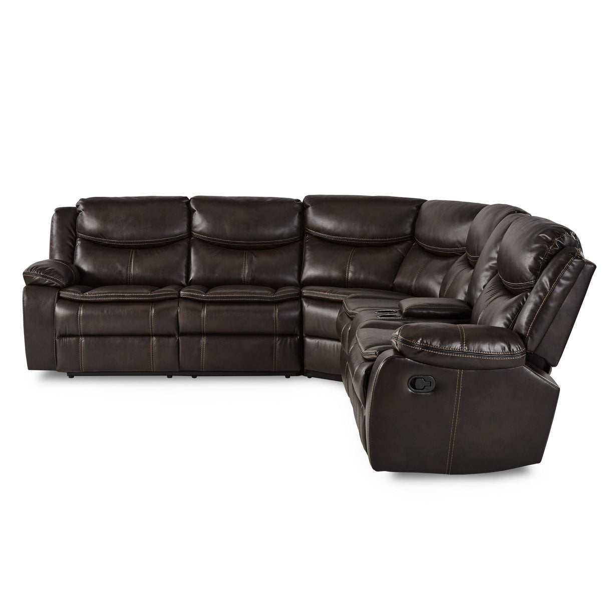 Bastrop Dark Brown 3-Piece Reclining Sectional by Homelegance at Eve Furniture