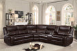 Bastrop Dark Brown 3-Piece Reclining Sectional by Homelegance at Eve Furniture