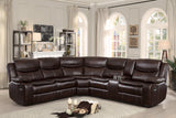 Bastrop Dark Brown 3-Piece Reclining Sectional by Homelegance at Eve Furniture