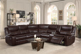 Bastrop Dark Brown 3-Piece Reclining Sectional by Homelegance at Eve Furniture