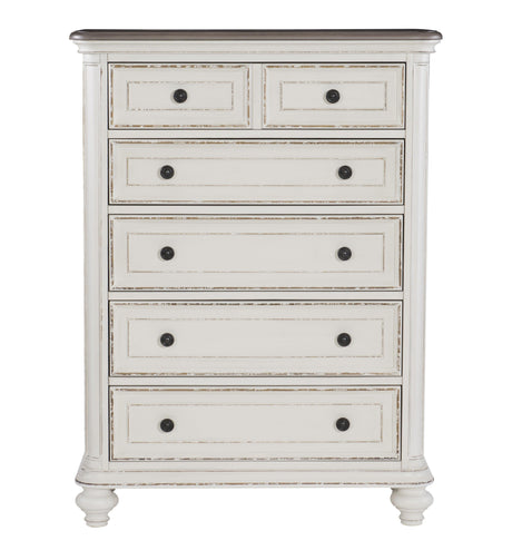 Baylesford Antique White Chest by Homelegance at Eve Furniture