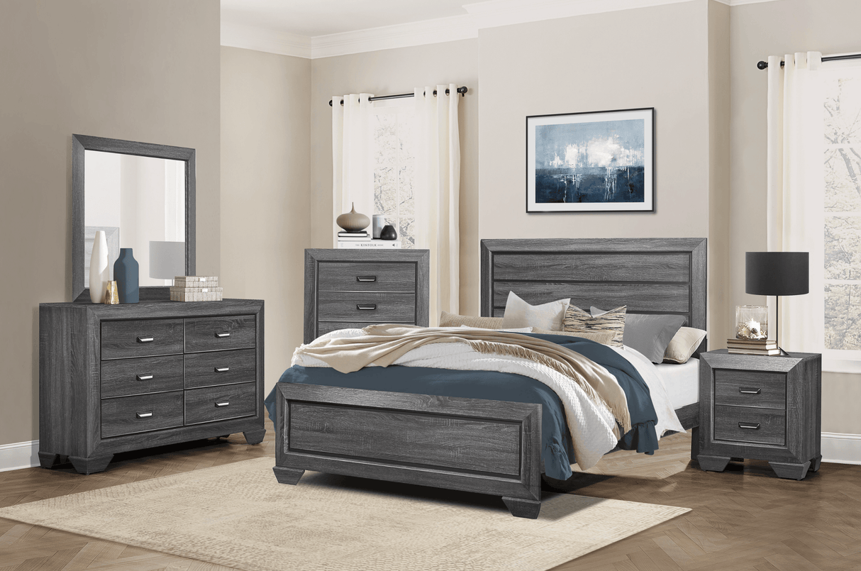 Beechnut Gray King Panel Bed by Homelegance at Eve Furniture