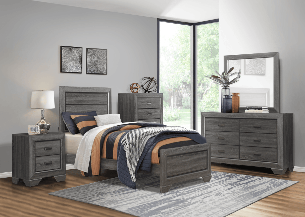 Beechnut Gray Twin Panel Bed by Homelegance at Eve Furniture