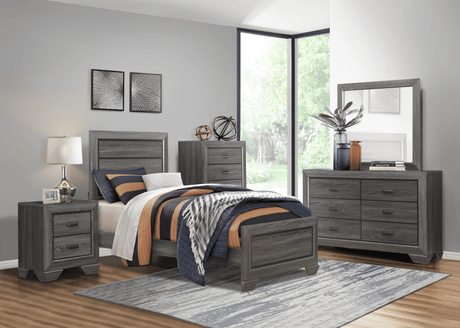 Beechnut Gray Twin Panel Bed by Homelegance at Eve Furniture