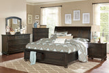 Begonia Grayish Brown King Sleigh Storage Platform Bed by Homelegance at Eve Furniture