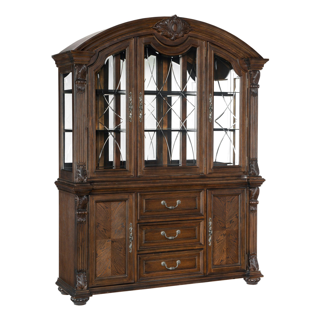 Bergen Dark Oak Buffet & Hutch by Homelegance at Eve Furniture