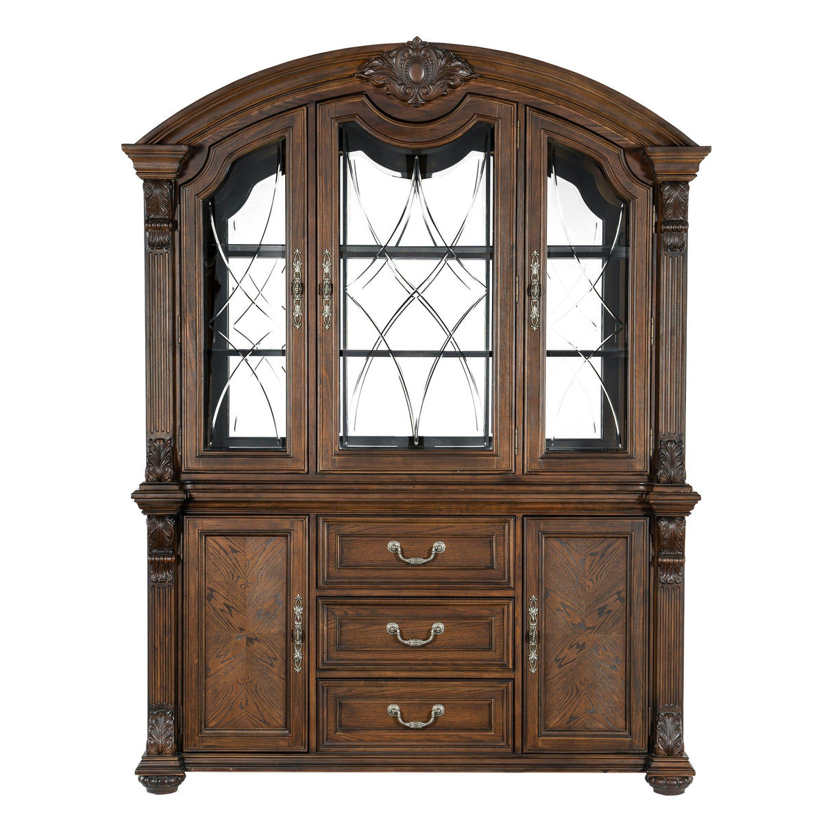 Bergen Dark Oak Buffet & Hutch by Homelegance at Eve Furniture