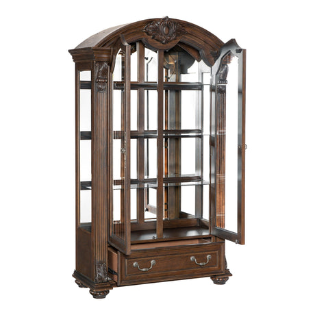 Bergen Dark Oak Curio by Homelegance at Eve Furniture
