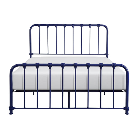 Bethany Blue Queen Metal Platform Bed by Homelegance at Eve Furniture