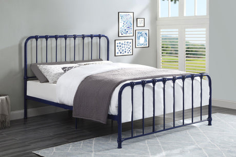 Bethany Blue Queen Metal Platform Bed by Homelegance at Eve Furniture