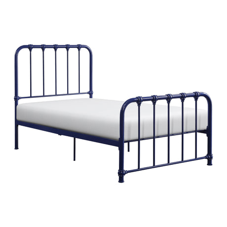 Bethany Blue Twin Metal Platform Bed by Homelegance at Eve Furniture