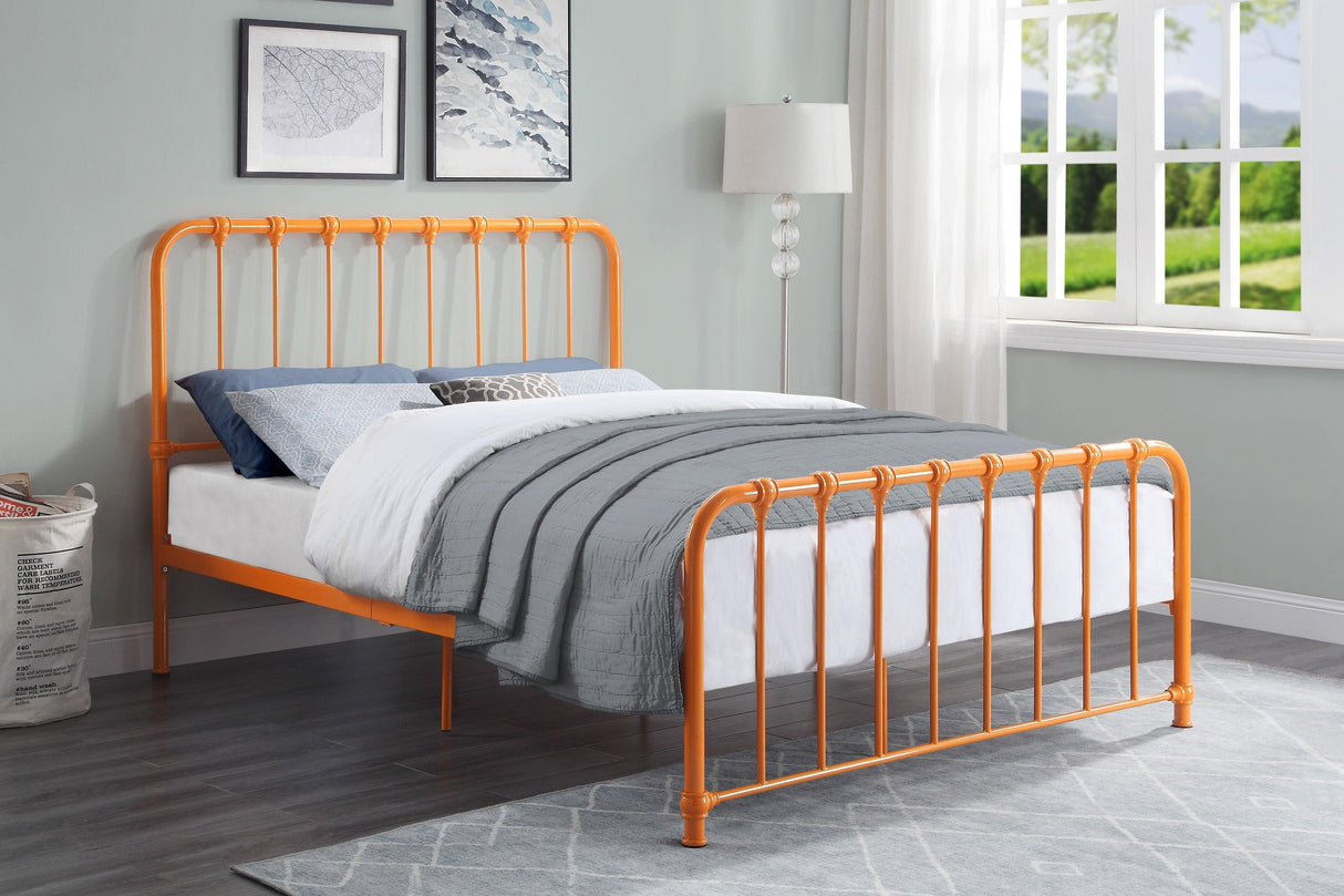Bethany Orange Full Metal Platform Bed by Homelegance at Eve Furniture