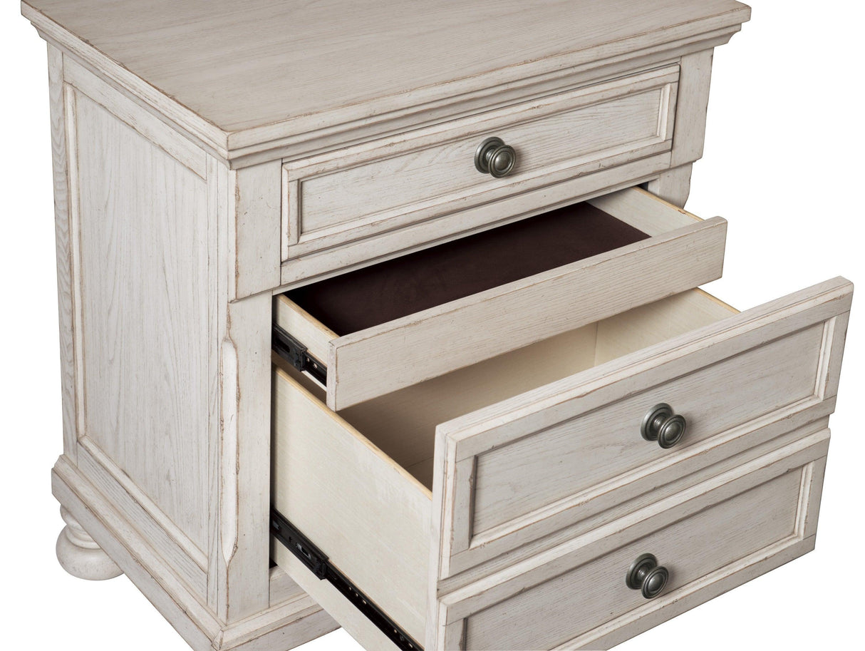 Bethel Wire Brushed White Nightstand by Homelegance at Eve Furniture