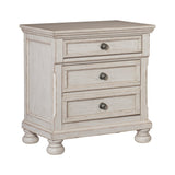 Bethel Wire Brushed White Nightstand by Homelegance at Eve Furniture