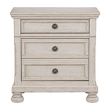 Bethel Wire Brushed White Nightstand by Homelegance at Eve Furniture