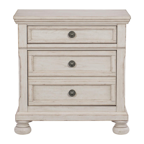 Bethel Wire Brushed White Nightstand by Homelegance at Eve Furniture