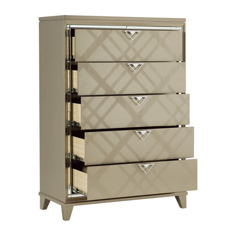 Bijou Champagne Chest by Homelegance at Eve Furniture