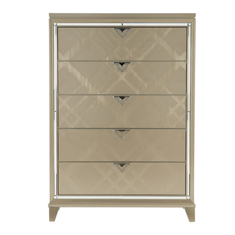 Bijou Champagne Chest by Homelegance at Eve Furniture