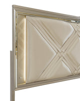 Bijou Champagne King LED Upholstered Storage Platform Bed by Homelegance at Eve Furniture