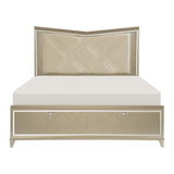 Bijou Champagne King LED Upholstered Storage Platform Bed by Homelegance at Eve Furniture