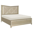 Bijou Champagne King LED Upholstered Storage Platform Bed by Homelegance at Eve Furniture