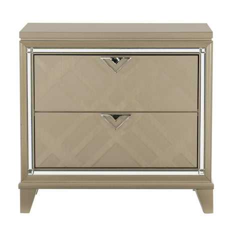 Bijou Champagne Nightstand by Homelegance at Eve Furniture