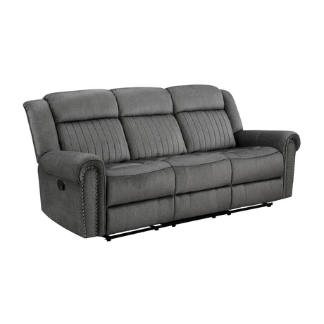 Brennen Charcoal Double Reclining Sofa by Homelegance at Eve Furniture