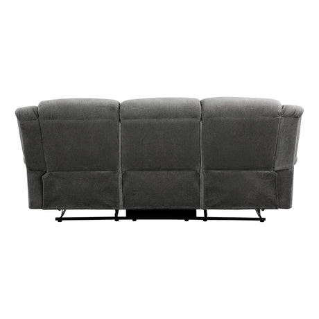 Brennen Charcoal Double Reclining Sofa by Homelegance at Eve Furniture