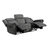 Brennen Charcoal Double Reclining Sofa by Homelegance at Eve Furniture