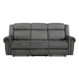 Brennen Charcoal Double Reclining Sofa by Homelegance at Eve Furniture