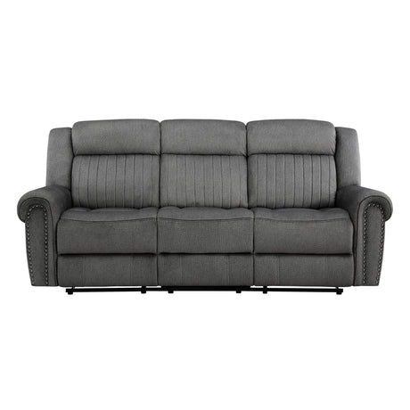 Brennen Charcoal Double Reclining Sofa by Homelegance at Eve Furniture
