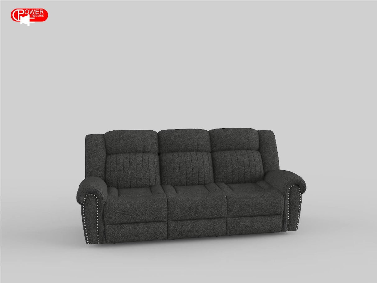 Brennen Charcoal Power Double Reclining Sofa by Homelegance at Eve Furniture
