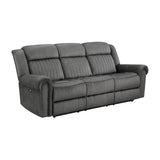 Brennen Charcoal Power Double Reclining Sofa by Homelegance at Eve Furniture