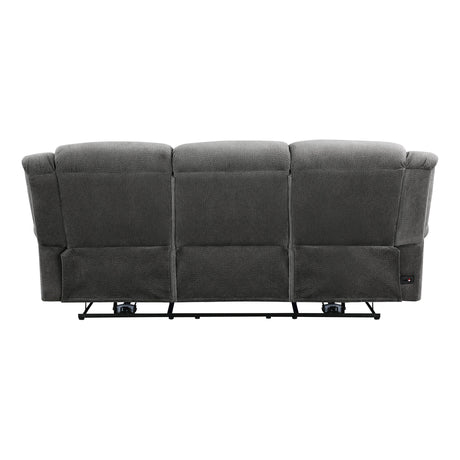 Brennen Charcoal Power Double Reclining Sofa by Homelegance at Eve Furniture