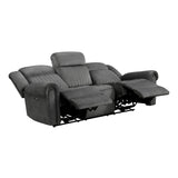 Brennen Charcoal Power Double Reclining Sofa by Homelegance at Eve Furniture
