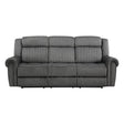 Brennen Charcoal Power Double Reclining Sofa by Homelegance at Eve Furniture
