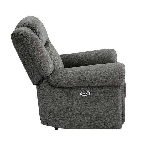 Brennen Charcoal Power Reclining Chair by Homelegance at Eve Furniture